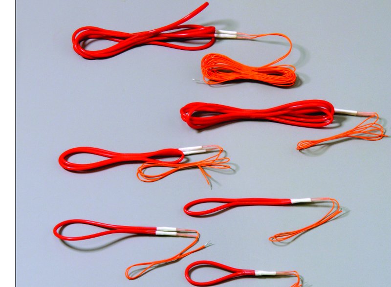 Tube type industrial space heaters with red insulated leads